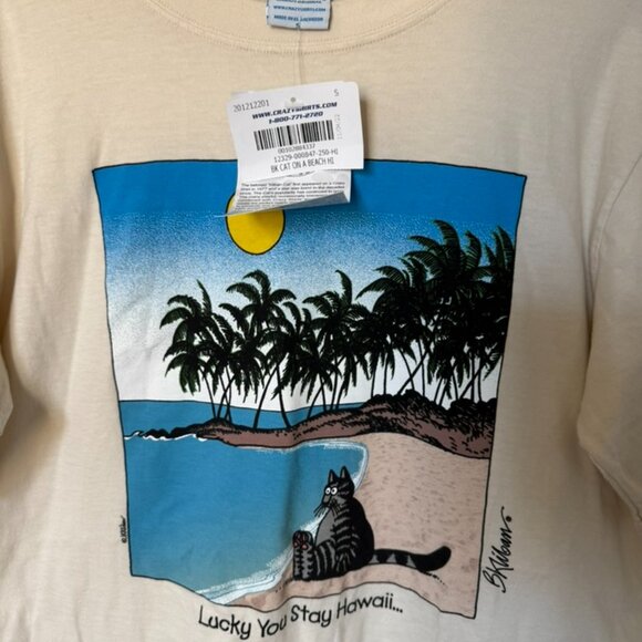 Crazy Shirts Lucky You Stay Hawaii Cat Tee S - Picture 2 of 4